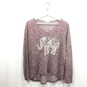 Aeropostale L Large Shirt Purple Elephant